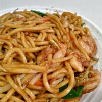 L2. Shrimp Lo Mein Combo Special · Served with choice of rice and egg roll.