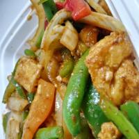 16. Thai Basil · Choice of protein. Mixture of chilies, onion, string bean and bell peppers sauteed in thai b...