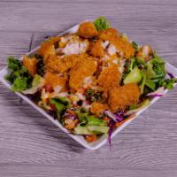 Breaded Catfish Salad · Comes with a choice of dressing.