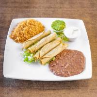 Chicken Flautas · 4 flautas served with guacamole and sour cream.