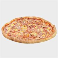 Hawaiian Pizza · Mozzarella cheese, red sauce, Ham and Pineapple