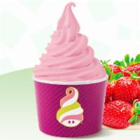 Original Strawberry · Non Fat. Gluten Free. Real Strawberries. Choose Size and Toppings.