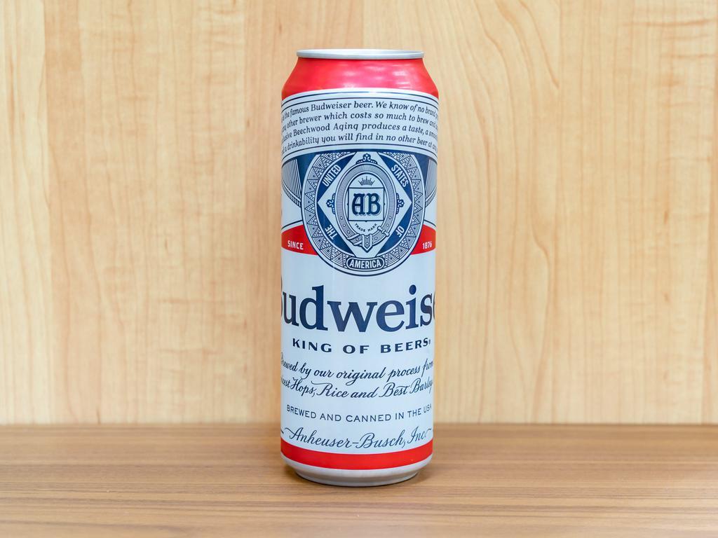 Budweiser Can · Must be 21 to purchase. 24 oz.