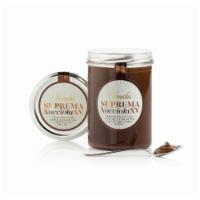 Suprema Cocoa Spread with Extra Virgin Olive Oil Spread Jar  · 12.34 oz. A hazelnut 37% and cocoa spread containing extra virgin olive oil. 3 simple ingred...