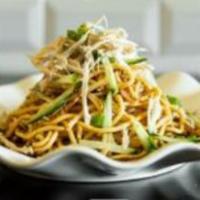 Cold Noodle with Shredded Chicken  · Comes with spicy sauce. Medium spicy.