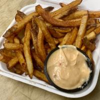 Hand Cut Fries · We cut fresh potatoes daily! Double-fried to a crispy golden brown and served with our house...