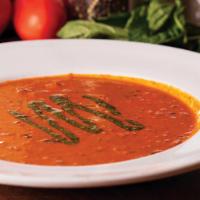 Tomato Basil Bowl · Roasted Roma tomatoes and fresh basil, simmered in a creamy tomato bisque.