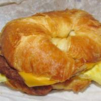 Sausage,Egg,Cheese on Croissant · 