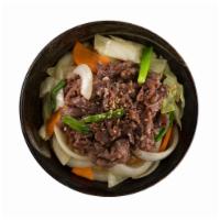 Beef Bulgogi  · Beef bulgogi with stir-fried vegetables.