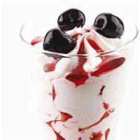 Coppa Spagnola · Vanilla and Amarena cherry gelato swirled together,topped with real Amarena cherries.
