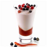 Coppa Yogurt and Berries  · Yogurt gelato swriled together with mixed berry sauce, topped with blueberries and currants

