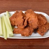 Spicy Chicken Wings · Cooked wing of a chicken coated in sauce or seasoning. Spicy.