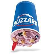 Raspberry Cheesecake Blizzard · Signature DQ soft serve blended with raspberries and cheesecake pieces