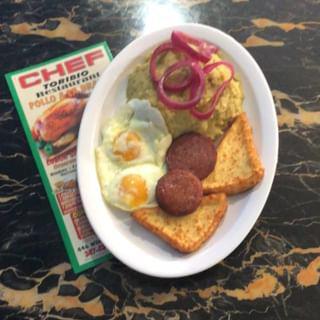 4. Two Eggs Any Style and Beef Sausages · Served with home fried or french fries and toast.
