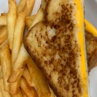 Grilled Cheese Sandwich · Choice of cheese. Served with french fries.