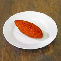Yuca Alcapurria · Ground yuca filled with ground beef, fried.