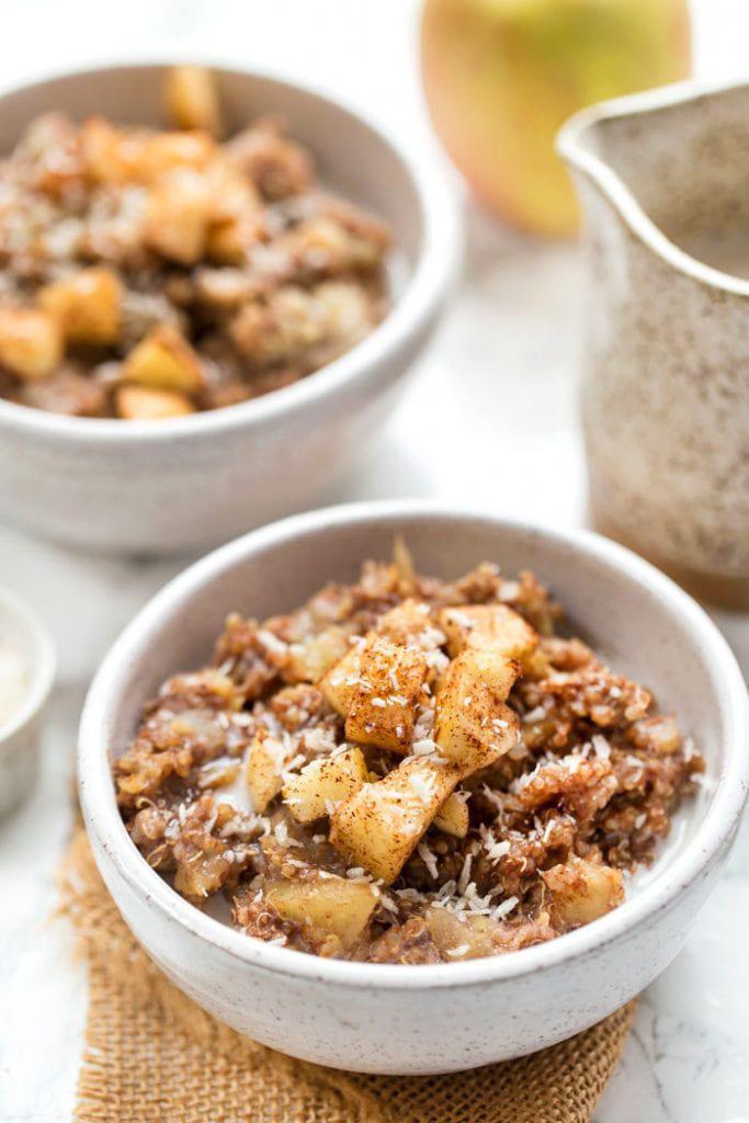 Quinoa Flakes  · Peruvian quinoa with fresh diced apples, natural honey drizzle, and cinnamon dusting.