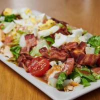 Classic Cobb Salad · Iceberg, grilled chicken, bacon, blue cheese, onion, egg and house vinaigrette. 