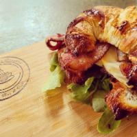 Bacon, Egg and Cheese Croissant Sandwich · 