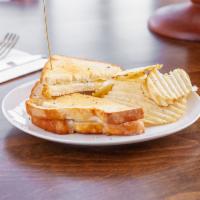 Kids Grilled Cheese · Provolone and white cheddar on a francese roll with olive oil served with chips. Add ham or ...