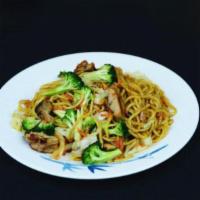 6. Chicken Yakisoba · Noodle, veggie, and chicken all stir fried with vegetable oil.