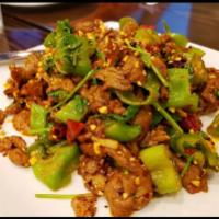 Beef in spicy-sauce Szechwan style · Very spicy and hot

Traditional Szechwan dish