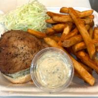 Fish Sandwich · Seared ahi served with a side of homemade fries.