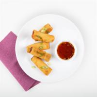 Veggie Roll (5 piece) · Crispy dough filled with minced vegetables.