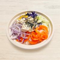 Vegetable Bowl · Tofu, sweet corn, carrot, red onion, cucumber, red cabbage, sesame seeds, kizami seaweed, se...