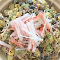 The Outback · Cooked beef, edamame, sweet corn, black bean, avocado, scallion, cucumber, red cabbage, sesa...