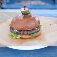 Hippy Hollow Burger · This burger is impossible not to love. All veggie patty, this topless no pants party. Comes ...