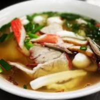 Noodles with Roast Pork and Seafood · Served with choice of noodles.