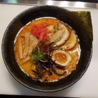 Tonkotsu Ramen · Creamy Pork Broth
W/ Roasted Pork, Black Mushroom, Scallion, Bamboo Shoot, Marinated Egg, an...
