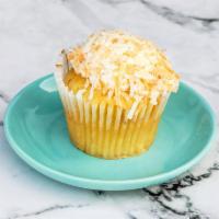 Crazy For Coconut Oversized Cupcakes · French Vanilla almond cake, vanilla buttercream, rolled in toasted coconut 