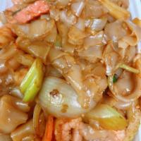 70. Shrimp Chow Fun · Chinatown style. Flat noodles.