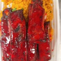C11. BBQ Spare Ribs Combo Plate · With pork fried rice and egg roll.