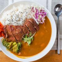Torikatsu Curry Don (chicken) · Panko breaded and fried chicken cutlet with a flavorful brown curry sauce over Japanese shor...