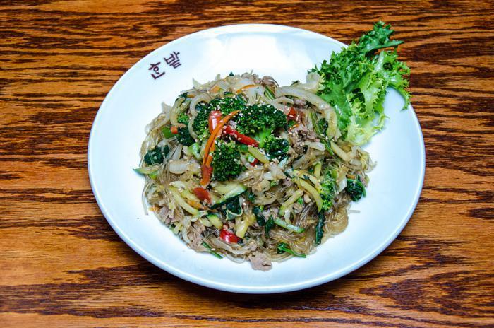 6. Jap Chae · Stir-fried glass noodle with vegetables and sliced pork. 