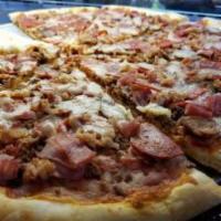 Meat Lovers Pizza · Sausage, pepperoni and meatballs.