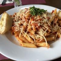 Pasta Pomodoro · Your choice of pasta in our homemade tomato sauce with fresh basil. Choose between penne pas...