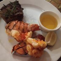 Mar y Tierra Dinner · Lobster tail and filet mignon.