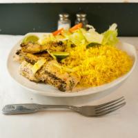 1. Grilled Chicken Tikka Preparation Lemon Rice Salad Bowl Dinner · 