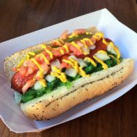 1/4 lb. Vienna Beef Hot Dog · Chicago's #1 Hot Dog. 100% all-beef frank served on a steamed poppyseed bun, with the 