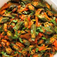 Bhindi Masala · Okra cooked with special spices and herbs.