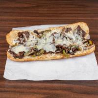 Philly Steak Sandwich · Grilled steak with green pepper, mushrooms, onion and cheese.