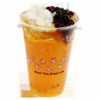Passion Fruit QQ 百香果QQ · Passion Fruit Flavored Tea comes with Tapioca and Lychee Jelly.