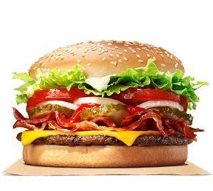 Beef Bacon Cheeseburger · Burger comes with Lettuce, Tomato, Onion, Pickle, Mayo & Ketchup