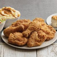 9 Piece Chicken Combination · Served with 3 side orders of your choice and 3 Biscuits.