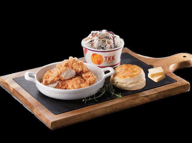 Curry Seasoned Combo (3pc/5pc) · 3 pcs chicken tender, 1 biscuit, 1 side dish

Tender tender, chicken contender—as juicy as they come.
