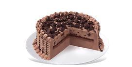 Choco Brownie Extreme Blizzard Cake · Brownie pieces, choco chunks, cocoa fudge, fudge and crunch center layered with creamy Dairy...
